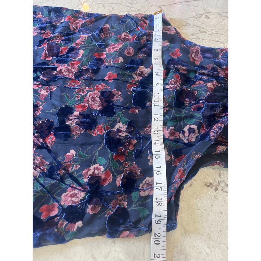 Tommy Hilfiger Navy Floral Velvet Detail Dress – Size 6 - Picture 5 of 7